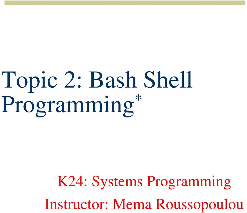 Systems Programming