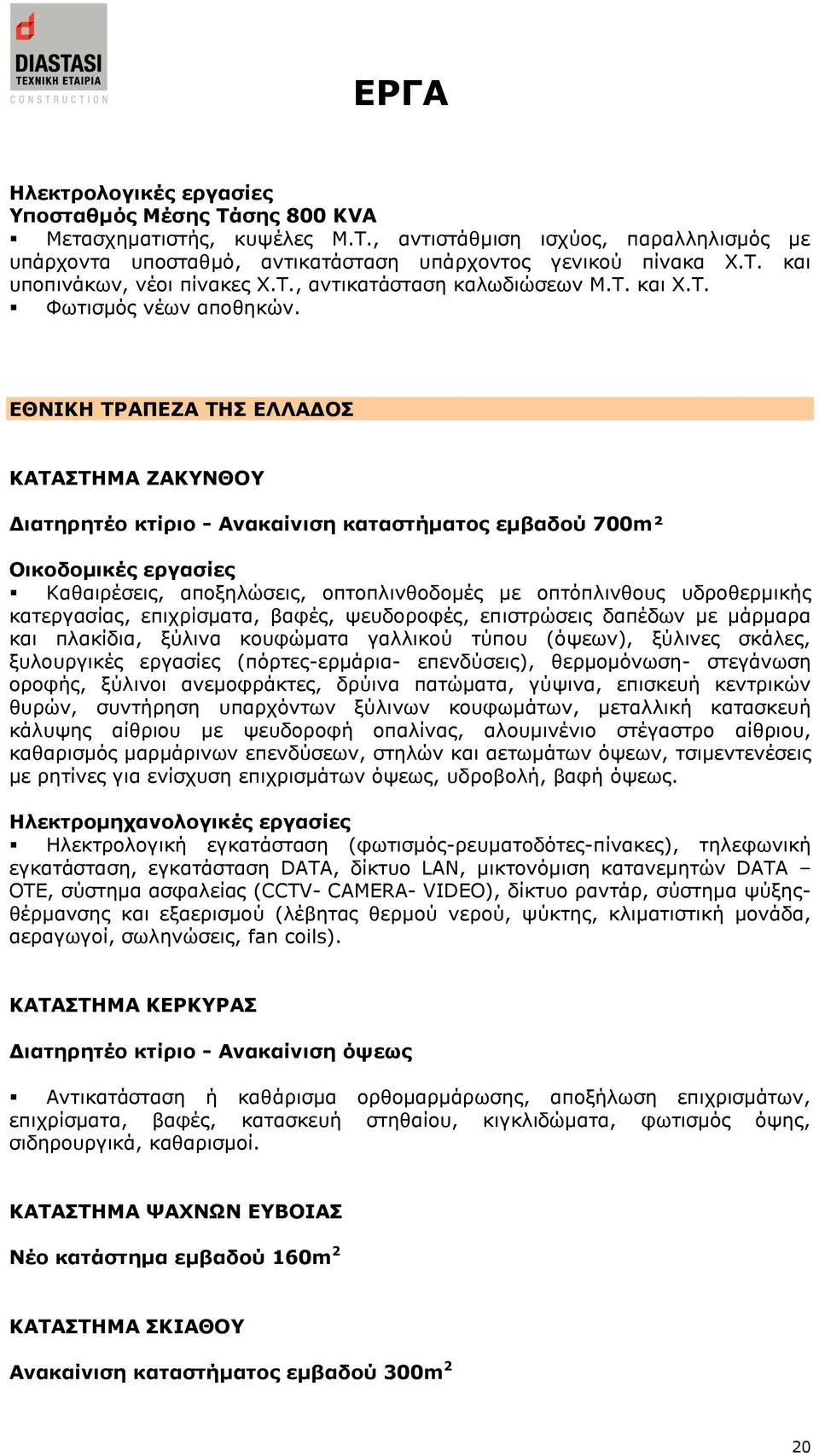 ΔΘΛΗΘΖ ΡΟΑΞΔΕΑ ΡΖΠ ΔΙΙΑΓΝΠ ΘΑΡΑΠΡΖΚΑ ΕΑΘΛΘΝ Γηαηεξεηέν θηίξην - Αλαθαίληζε θαηαζηήκαηνο εκβαδνύ 700m² Θαζαηξέζεηο, απνμειψζεηο, νπηνπιηλζνδνκέο κε νπηφπιηλζνπο πδξνζεξκηθήο θαηεξγαζίαο, επηρξίζκαηα,
