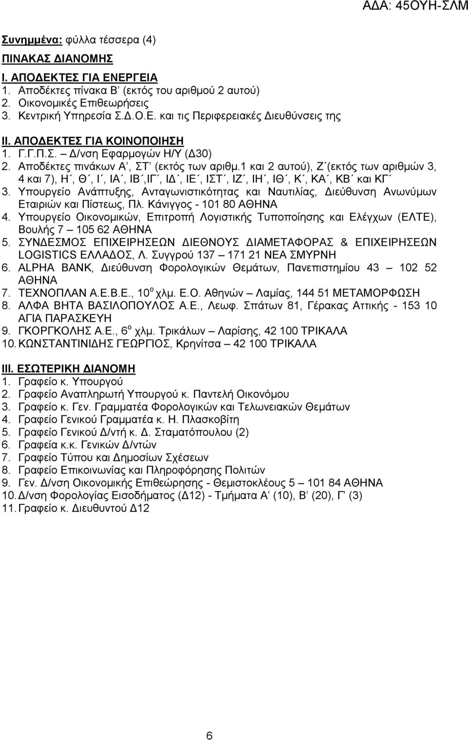 1 θαη 2 απηνχ), Ε (εθηφο ησλ αξηζκψλ 3, 4 θαη 7), Ζ, Θ, Η, ΗΑ, ΗΒ,ΗΓ, ΗΓ, ΗΔ, ΗΣ, ΗΕ, ΗΖ, ΗΘ, Κ, ΚΑ, ΚΒ θαη ΚΓ 3.