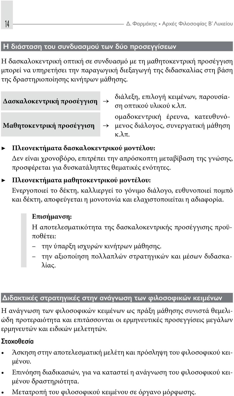 ομαδοκεντρική έρευνα, κατευθυνόμενος διάλογος, συνεργατική μάθηση κ.λπ.