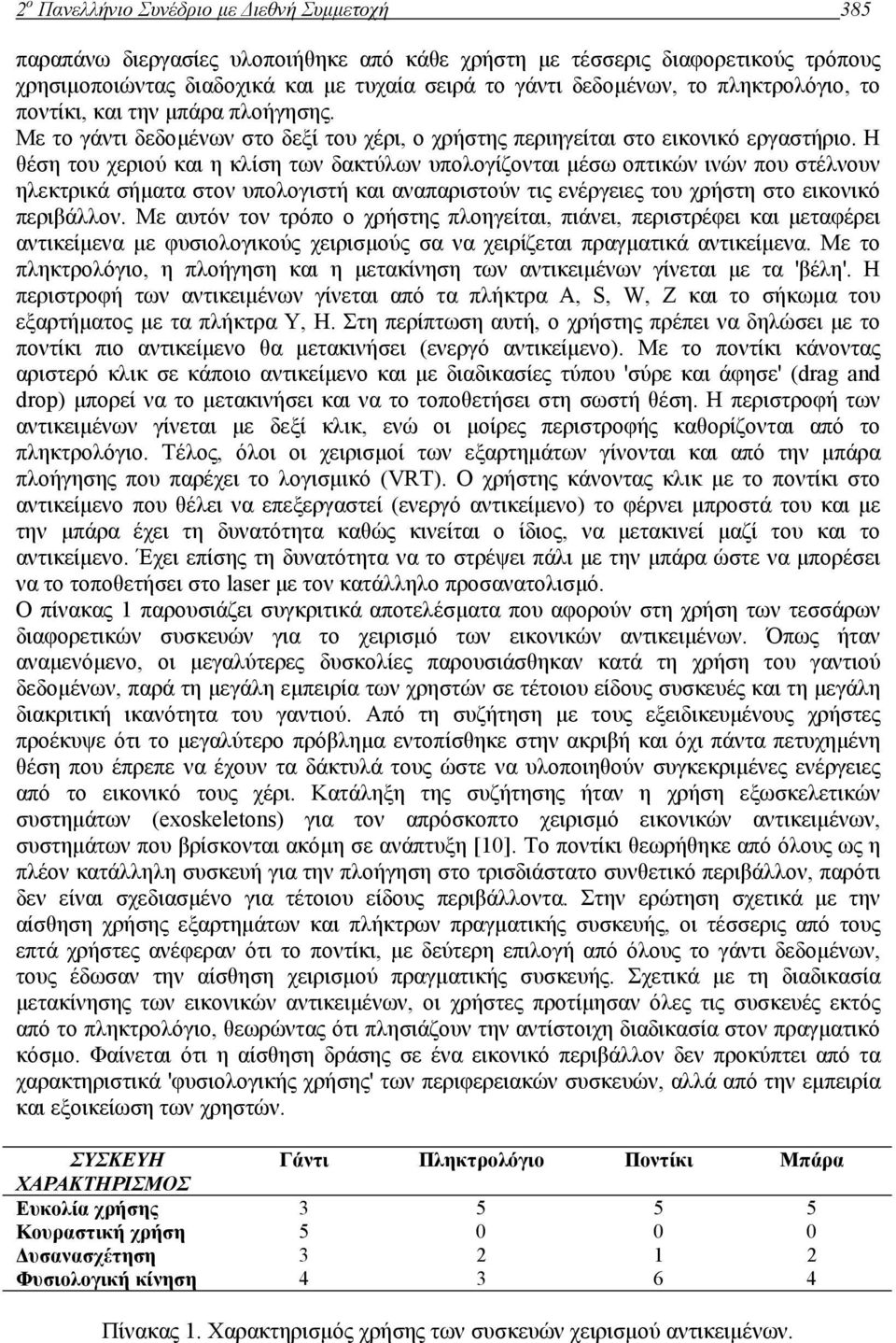 Η θέση του χεριού και η κλίση των δακτύλων υπολογίζονται µέσω οπτικών ινών που στέλνουν ηλεκτρικά σήµατα στον υπολογιστή και αναπαριστούν τις ενέργειες του χρήστη στο εικονικό περιβάλλον.