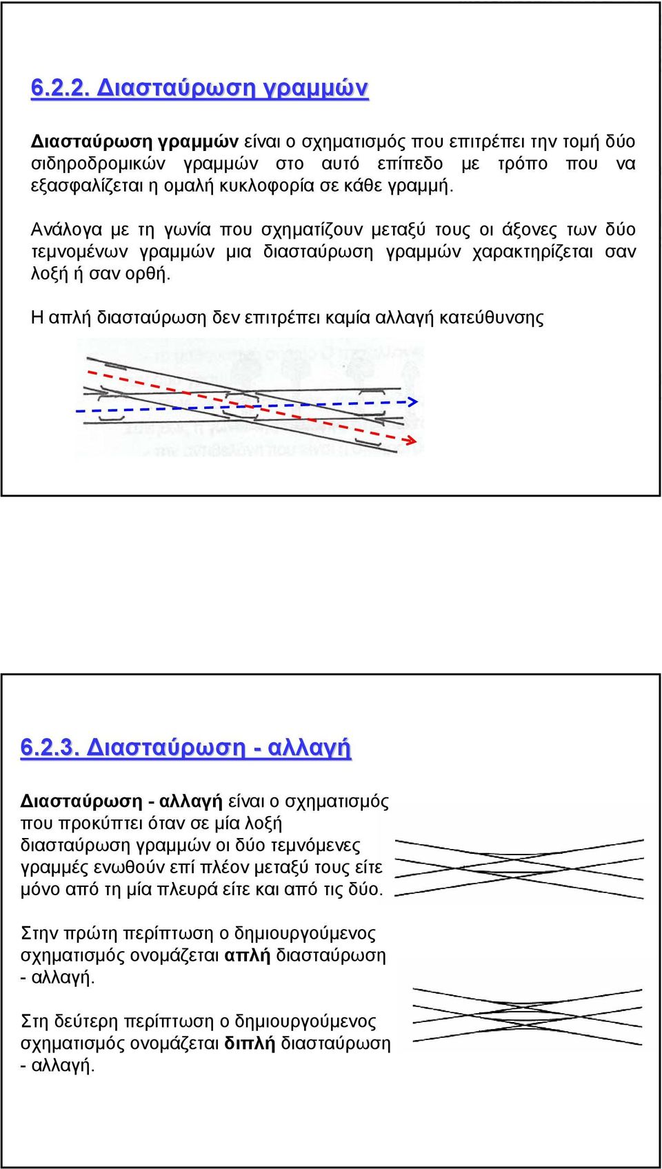 Η απλή διασταύρωση δεν επιτρέπει καµία αλλαγή κατεύθυνσης 6.2.3.