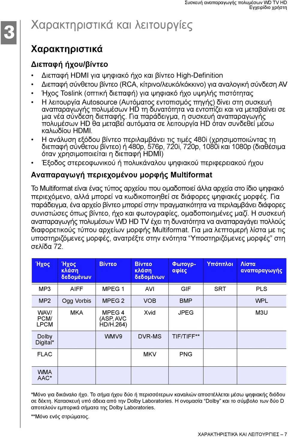 μεταβαίνει σε μια νέα σύνδεση διεπαφής. Για παράδειγμα, η συσκευή αναπαραγωγής πολυμέσων HD θα μεταβεί αυτόματα σε λειτουργία HD όταν συνδεθεί μέσω καλωδίου HDMI.