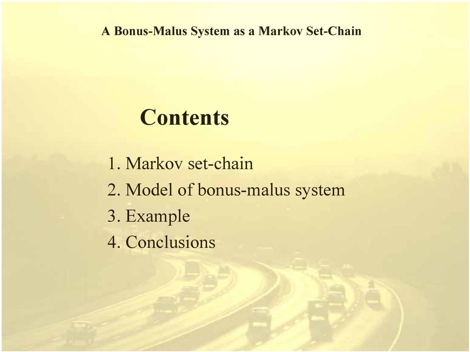 Model of bonus-malus