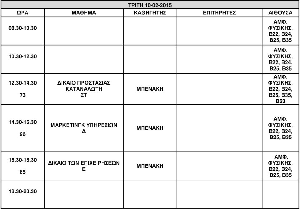ΜΠΕΝΑΚΗ, Β23 96 ΜΑΡΚΕΤΙΝΓΚ