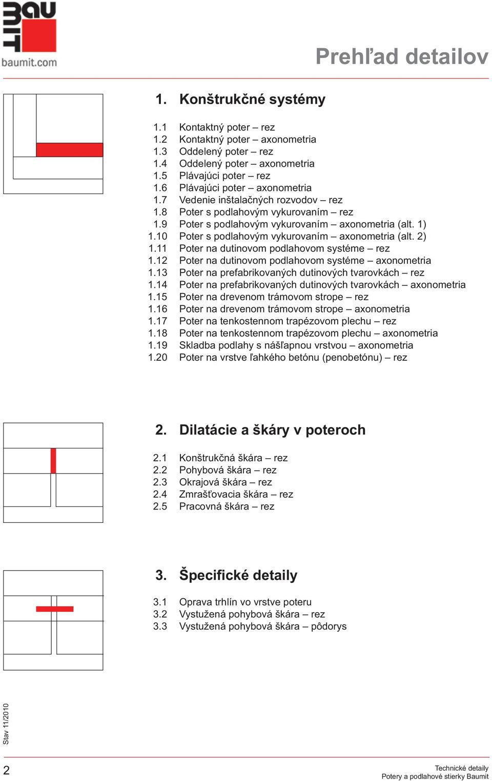 10 Poter s podlahovým vykurovaním axonometria (alt. 2) 1.11 Poter na dutinovom podlahovom systéme rez 1.12 Poter na dutinovom podlahovom systéme axonometria 1.