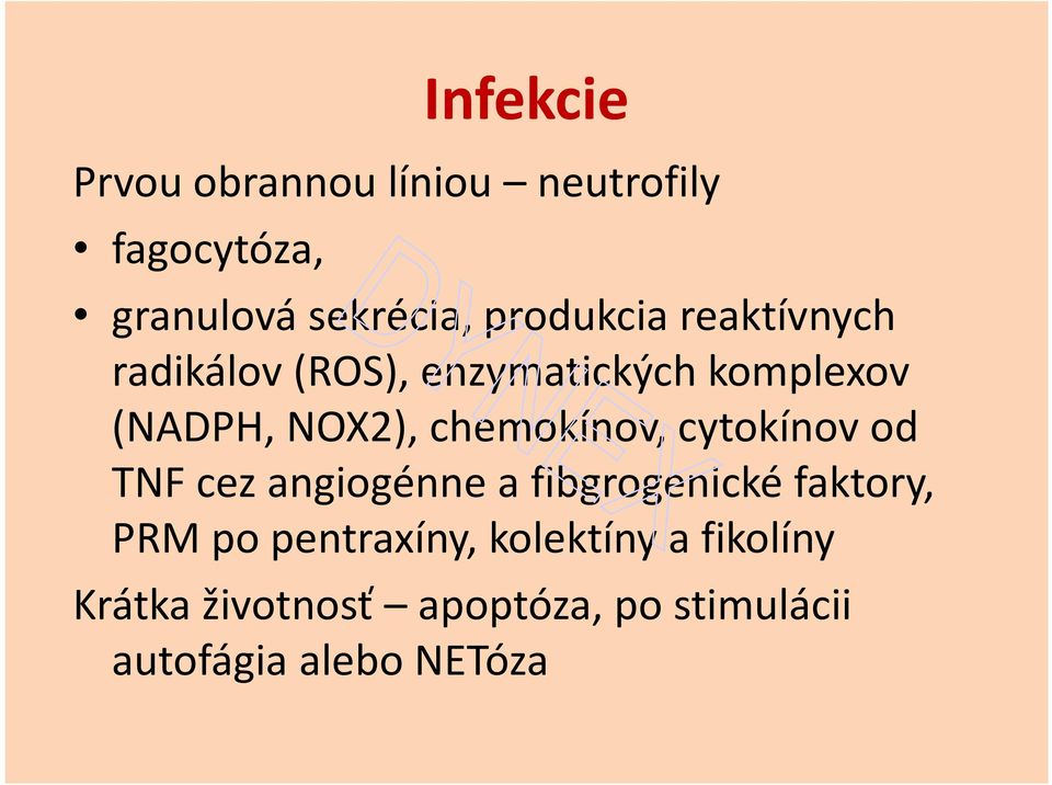 chemokínov, cytokínov od TNF cez angiogénne a fibgrogenické faktory, PRM po