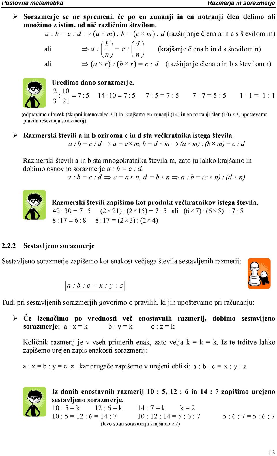 Uredimo dao sorazmerje.