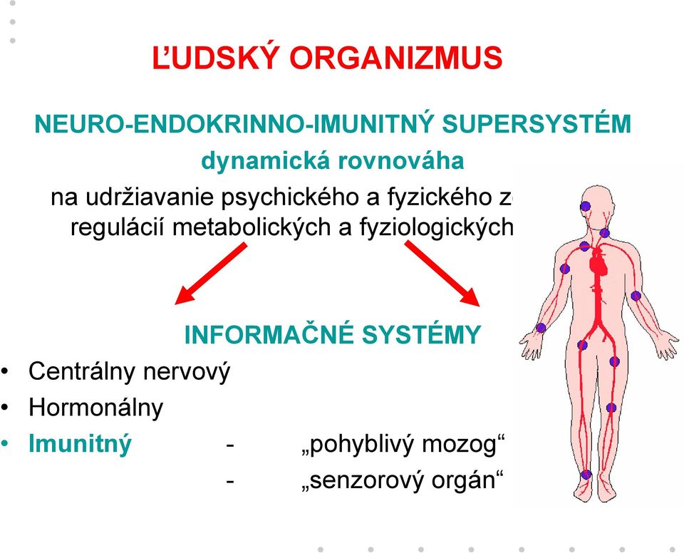 regulácií metabolických a fyziologických procesov INFORMAČNÉ