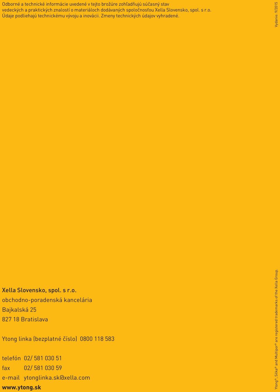 Vydanie: 9/2015 Xella Slov