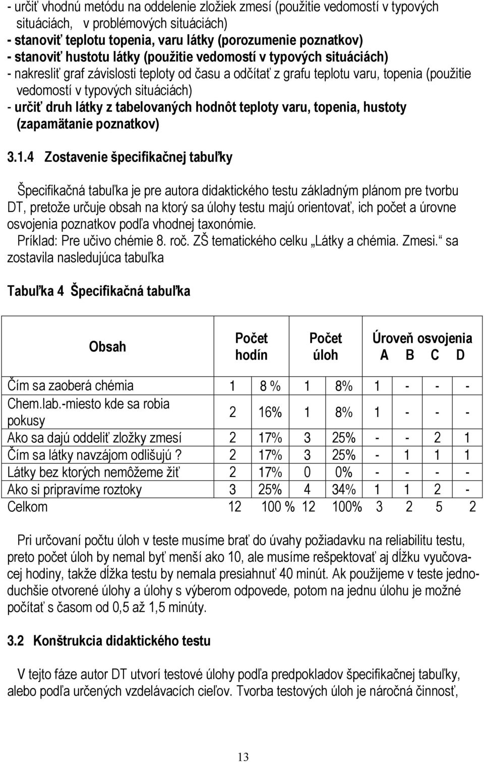 látky z tabelovaných hodnôt teploty varu, topenia, hustoty (zapamätanie poznatkov) 3.1.