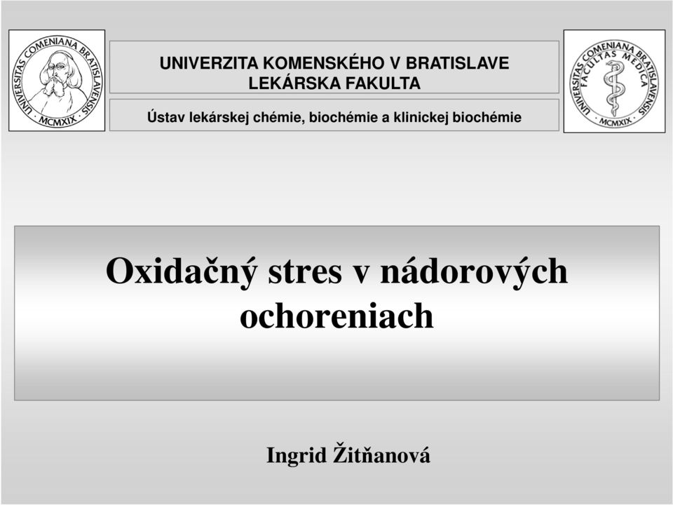 biochémie a klinickej biochémie Oxidačný