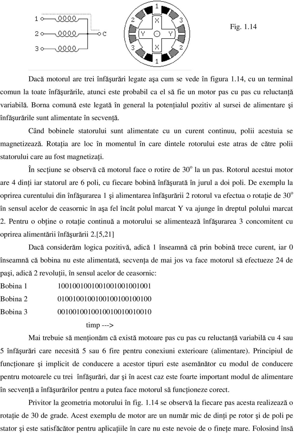 Borna comună este legată în general la potenţialul pozitiv al sursei de alimentare şi înfăşurările sunt alimentate în secvenţă.