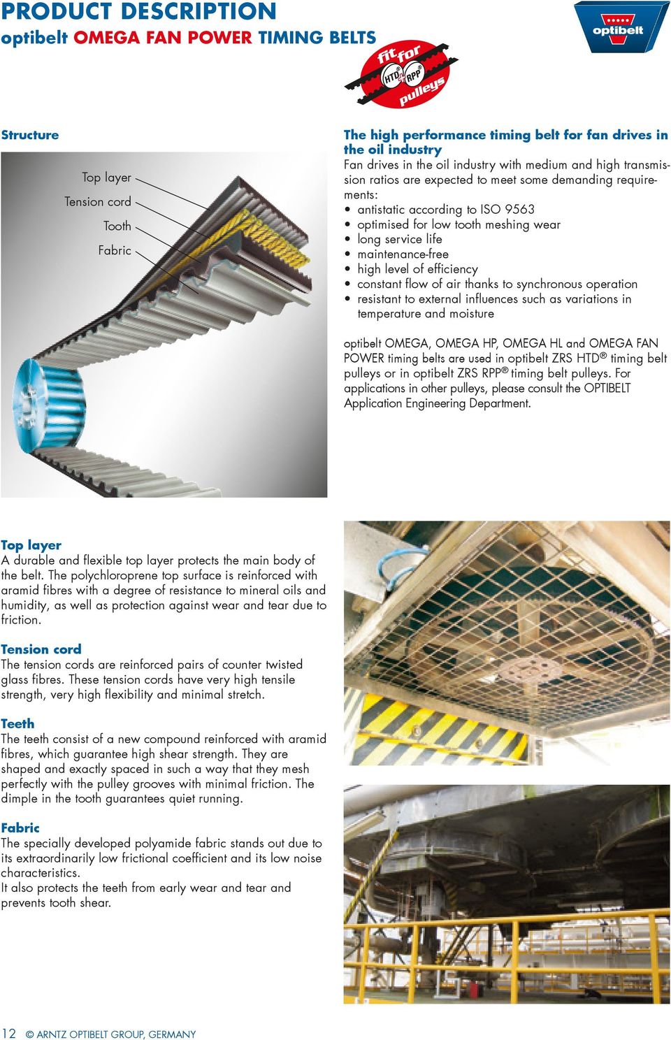 maintenance-free high level of efficiency constant flow of air thanks to synchronous operation resistant to external influences such as variations in temperature and moisture optibelt OMEGA, OMEGA