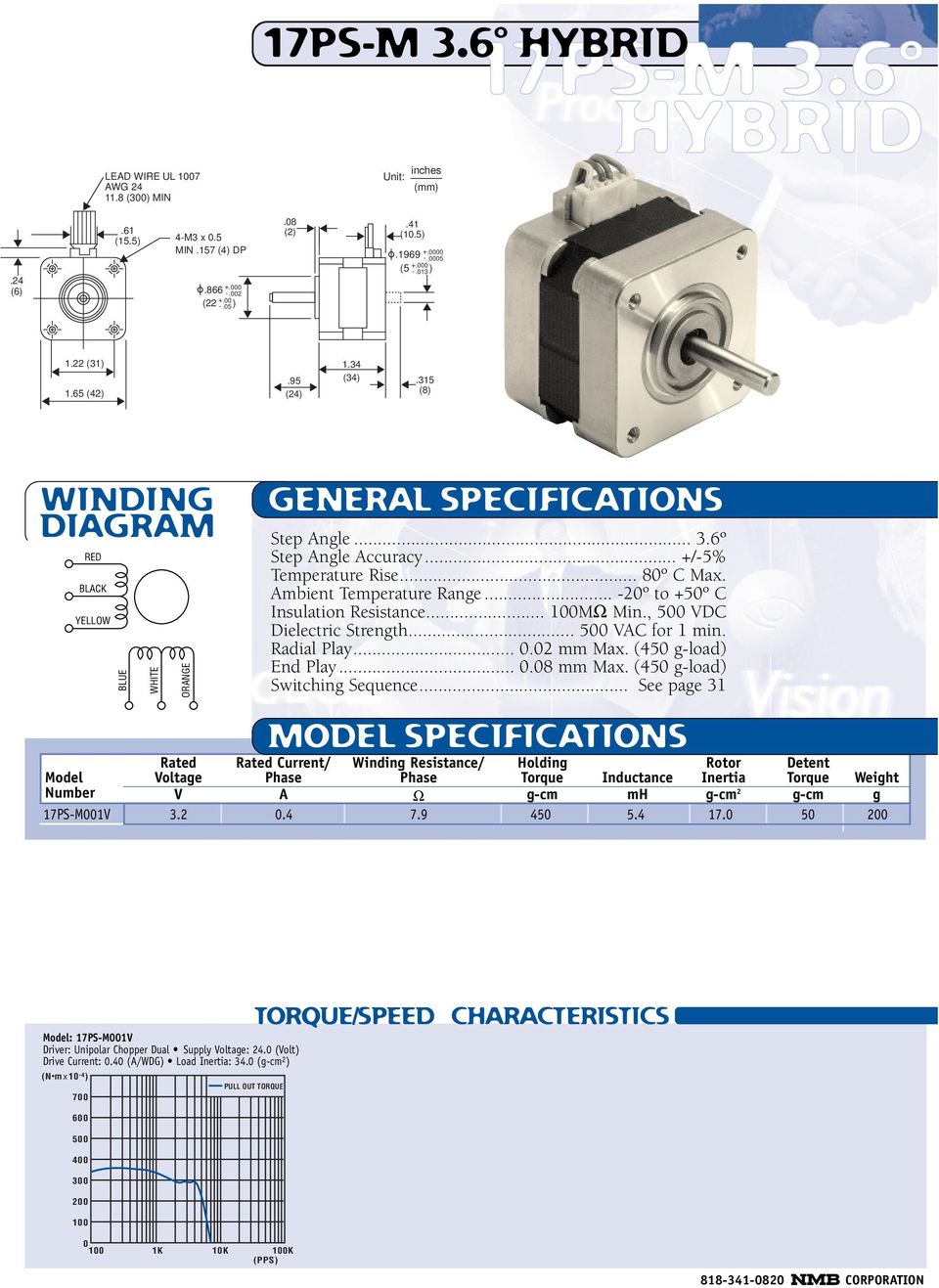 .. 1MΩ Min., 5 VDC Dielectric Strength... 5 VAC for 1 min. Radial Play....2 mm Max. (45 gload) End Play....8 mm Max. (45 gload) Number V A Ω gcm mh gcm 2 gcm g 17PSM1V 3.2.4 7.9 45 5.