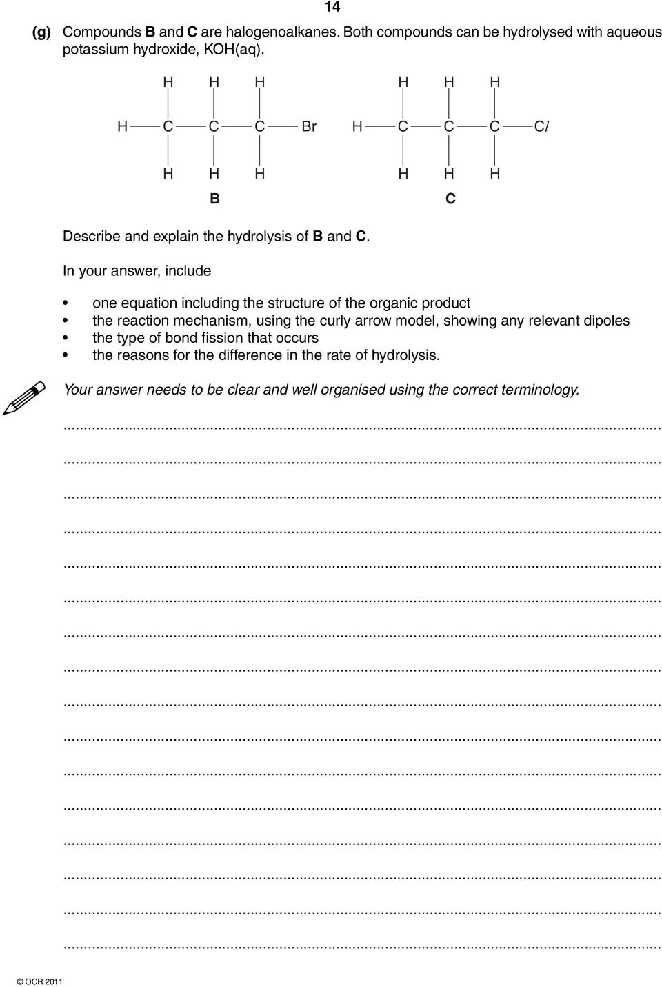 In your answer, include one equation including the structure of the organic product the reaction mechanism, using the curly arrow model,