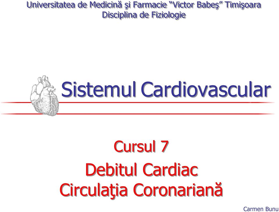 Fiziologie Sistemul Cardiovascular Cursul
