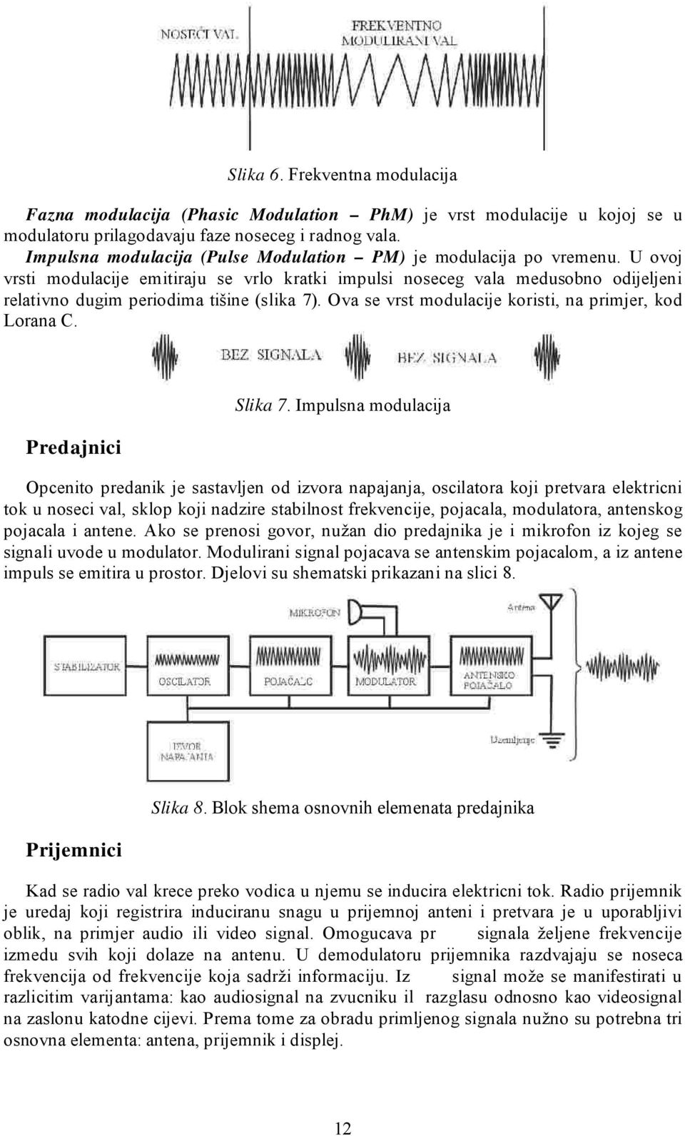 U ovoj vrsti modulacije emitiraju se vrlo kratki impulsi noseceg vala medusobno odijeljeni relativno dugim periodima tišine (slika 7). Ova se vrst modulacije koristi, na primjer, kod Lorana C.