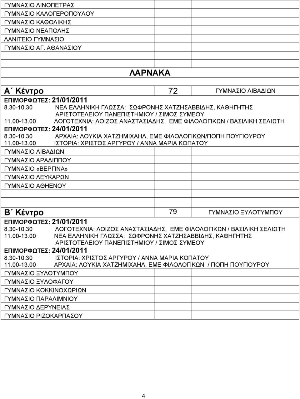 30 ΑΡΧΑΙΑ: ΛΟΥΚΙΑ ΧΑΤΖΗΜΙΧΑΗΛ, ΕΜΕ ΦΙΛΟΛΟΓΙΚΩΝ/ΠΟΠΗ ΠΟΥΓΙΟΥΡΟΥ 11.00-13.