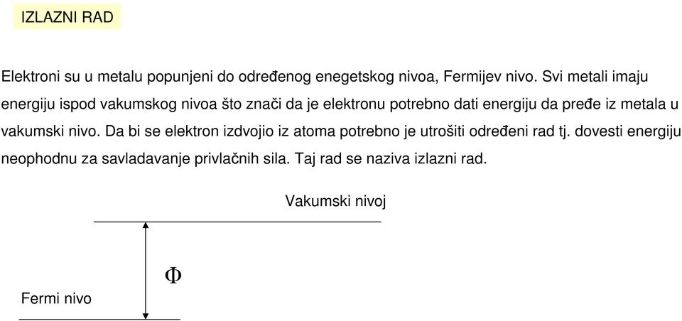 pređe iz metala u vakumski nivo.