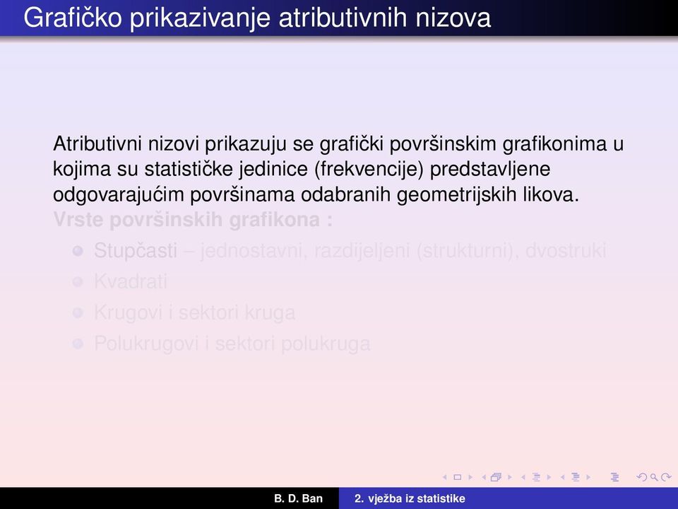 površinama odabranih geometrijskih likova.