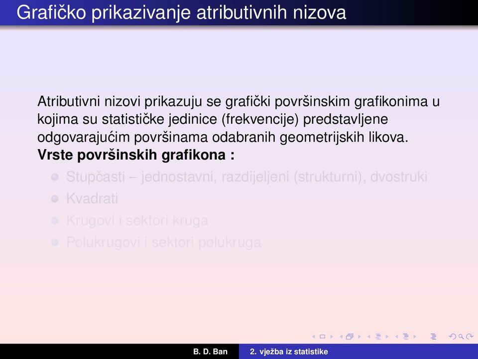 površinama odabranih geometrijskih likova.