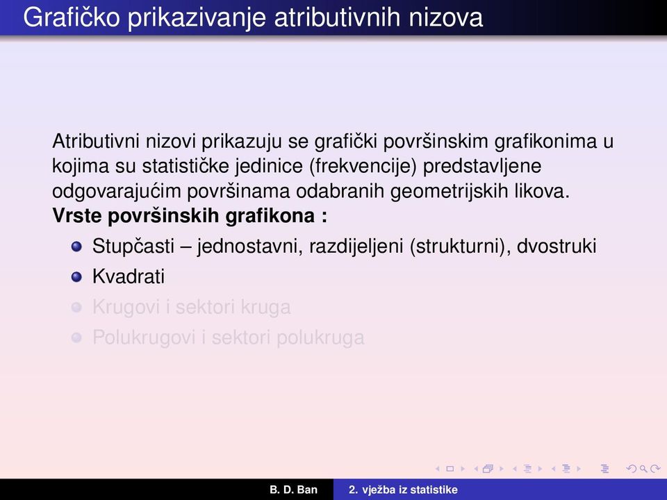 površinama odabranih geometrijskih likova.