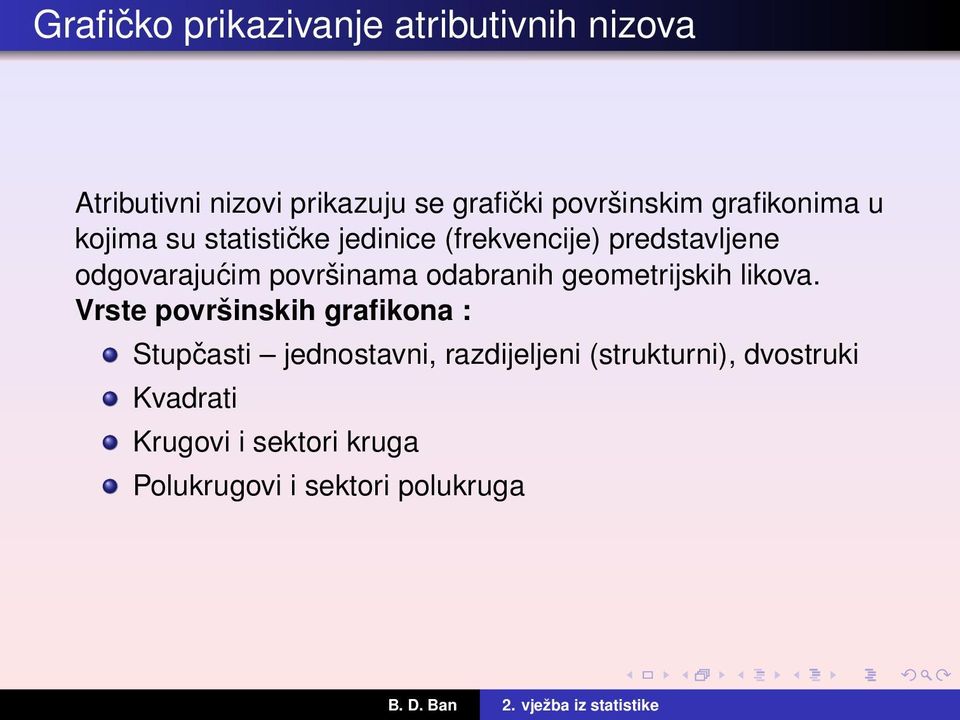 površinama odabranih geometrijskih likova.