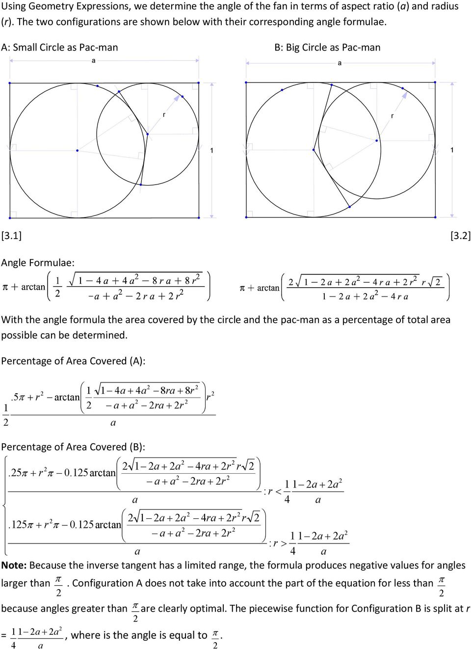 Pecentge of Ae Coveed (A): 8 8 ctn.5 π Pecentge of Ae Coveed (B): > < : 0.5ctn.