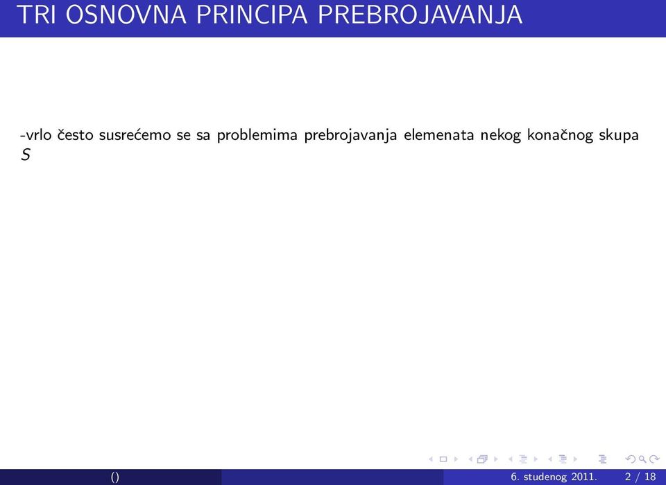 problemima prebrojavanja elemenata