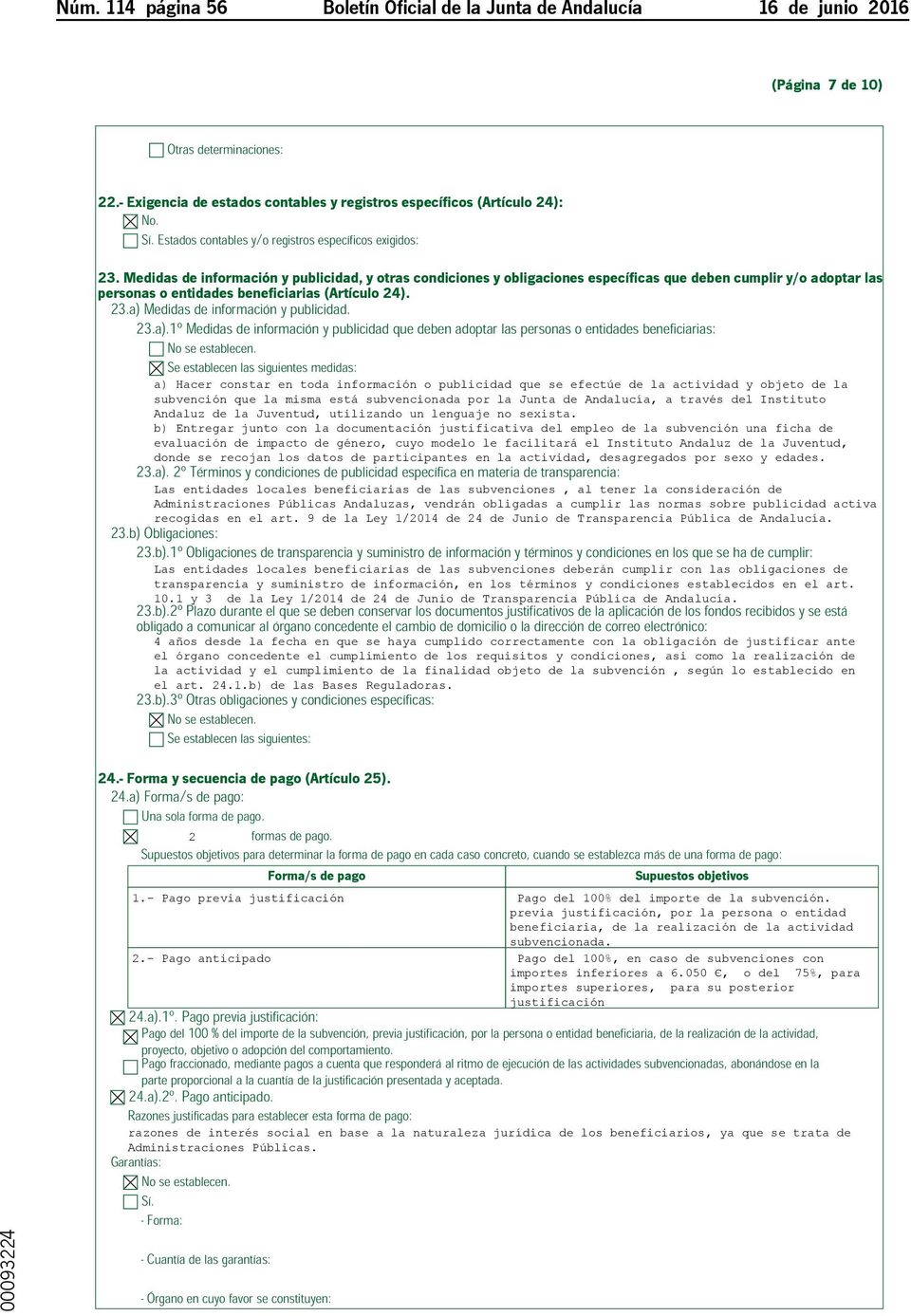 Medidas de información y publicidad. 23.a).