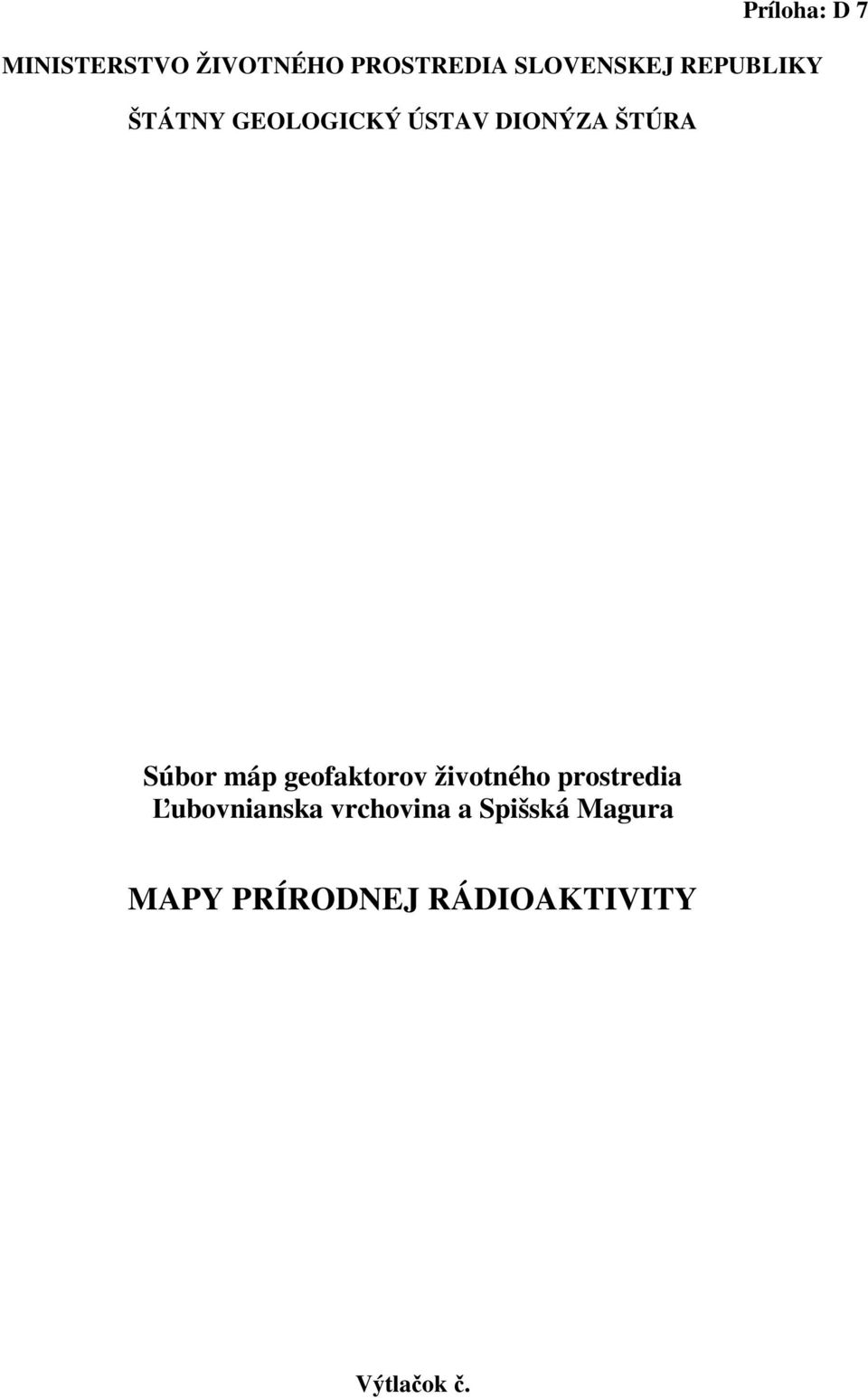 geofaktorov životného prostredia Ľubovnianska vrchovina a