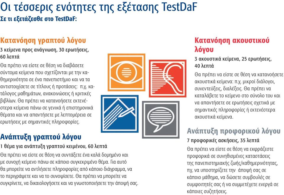 Θα πρέπει να κατανοήσετε εκτενέστερα κείμενα πάνω σε γενικά ή επιστημονικά θέματα και να απαντήσετε με λεπτομέρεια σε ερωτήσεις με σημαντικές πληροφορίες.