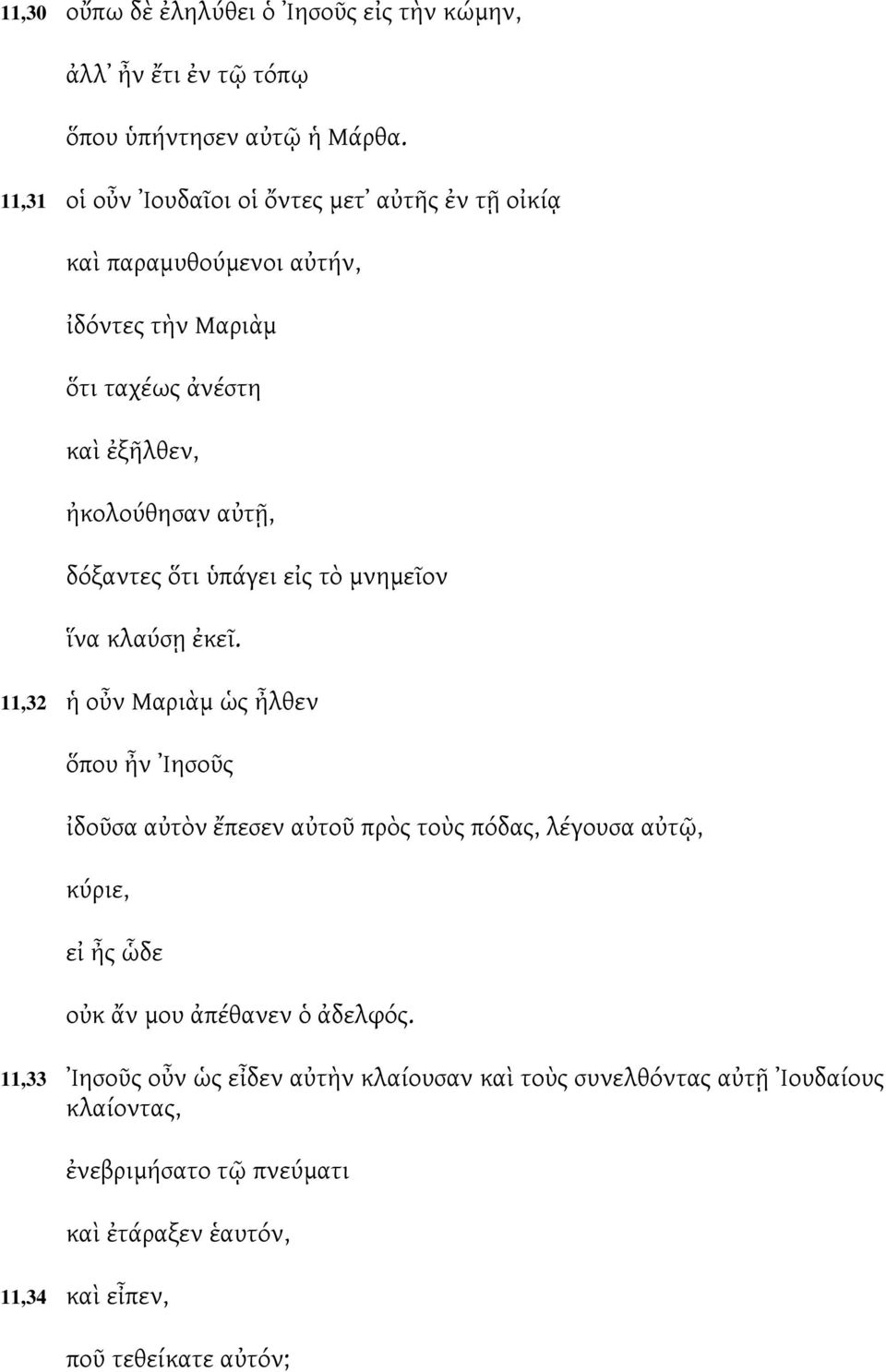 δόξαντες ὅτι ὑπάγει εἰς τὸ μνημεῖον ἵνα κλαύσῃ ἐκεῖ.