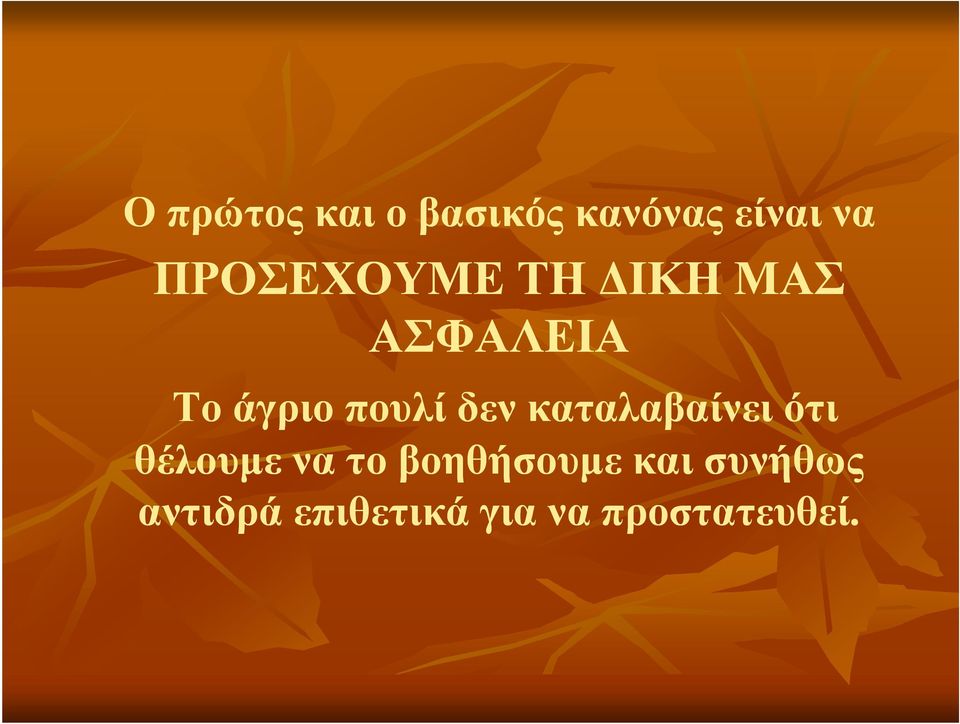 πουλί δεν καταλαβαίνει ότι θέλουμε να το