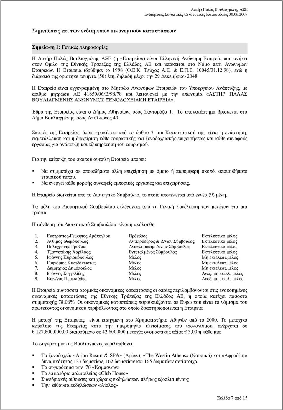 98), ενώ η διάρκειά της ορίστηκε πενήντα (50) έτη, δηλαδή µέχρι την 29 εκεµβρίου 2048.