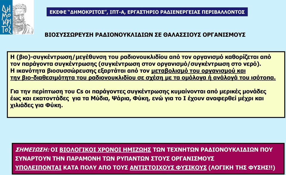 Ζ ηθαλόηεηα βηνζπζζώξεπζεο εμαξηάηαη από ηνλ κεηαβνιηζκό ηνπ νξγαληζκνύ θαη ηελ βην-δηαζεζηκόηεηα ηνπ ξαδηνλνπθιηδίνπ ζε ζρέζε κε ηα νκόινγα ή αλάινγά ηνπ ηζόηνπα.