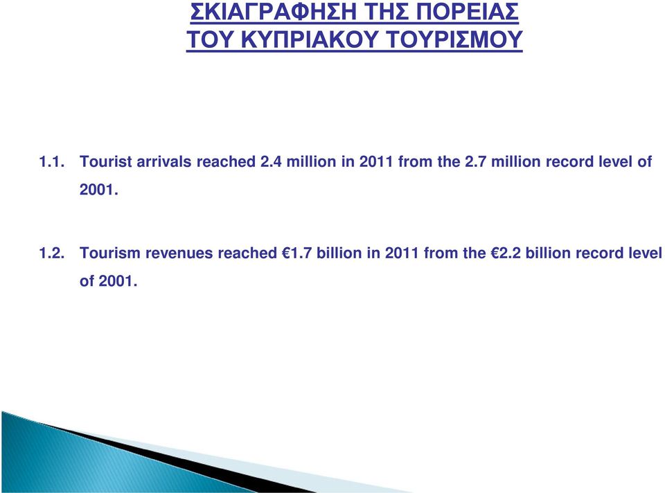 7 million record level of 2001. 1.2. Tourism revenues reached 1.