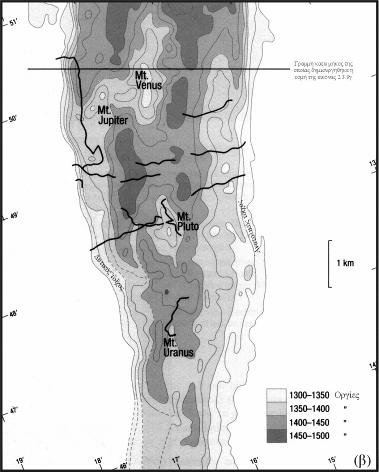 Ηφαιστειακή δραστηριότητα στις Μεσοωκεάνειες ράχες Χάρτης της ευρύτερης περιοχής έρευνας του προγράμματος FAMOUS, στον οποίο απεικονίζεται η