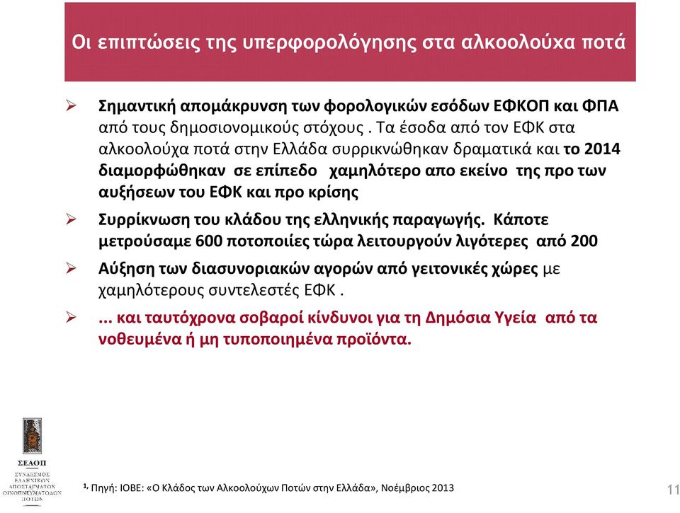 κρίσης Συρρίκνωση του κλάδου της ελληνικής παραγωγής.