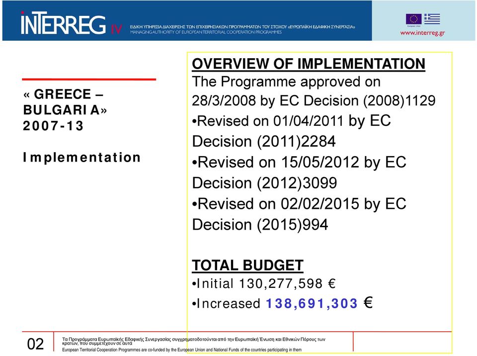 (2011)2284 Revised on 15/05/2012 by EC Decision i (2012)3099 Revised on