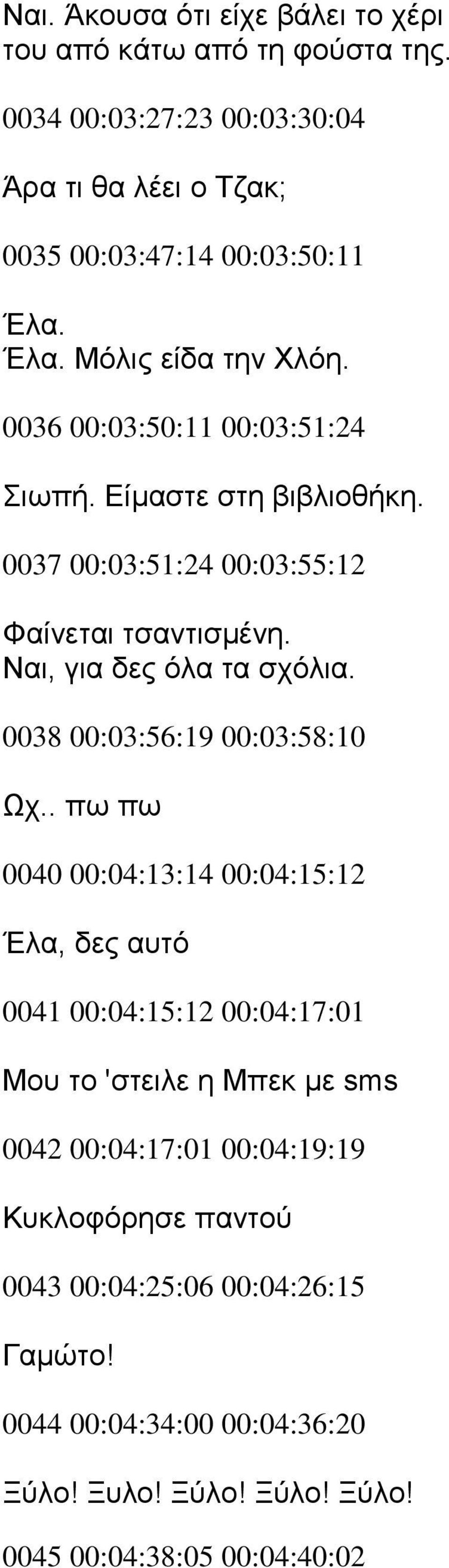 Ναι, για δες όλα τα σχόλια. 0038 00:03:56:19 00:03:58:10 Ωχ.