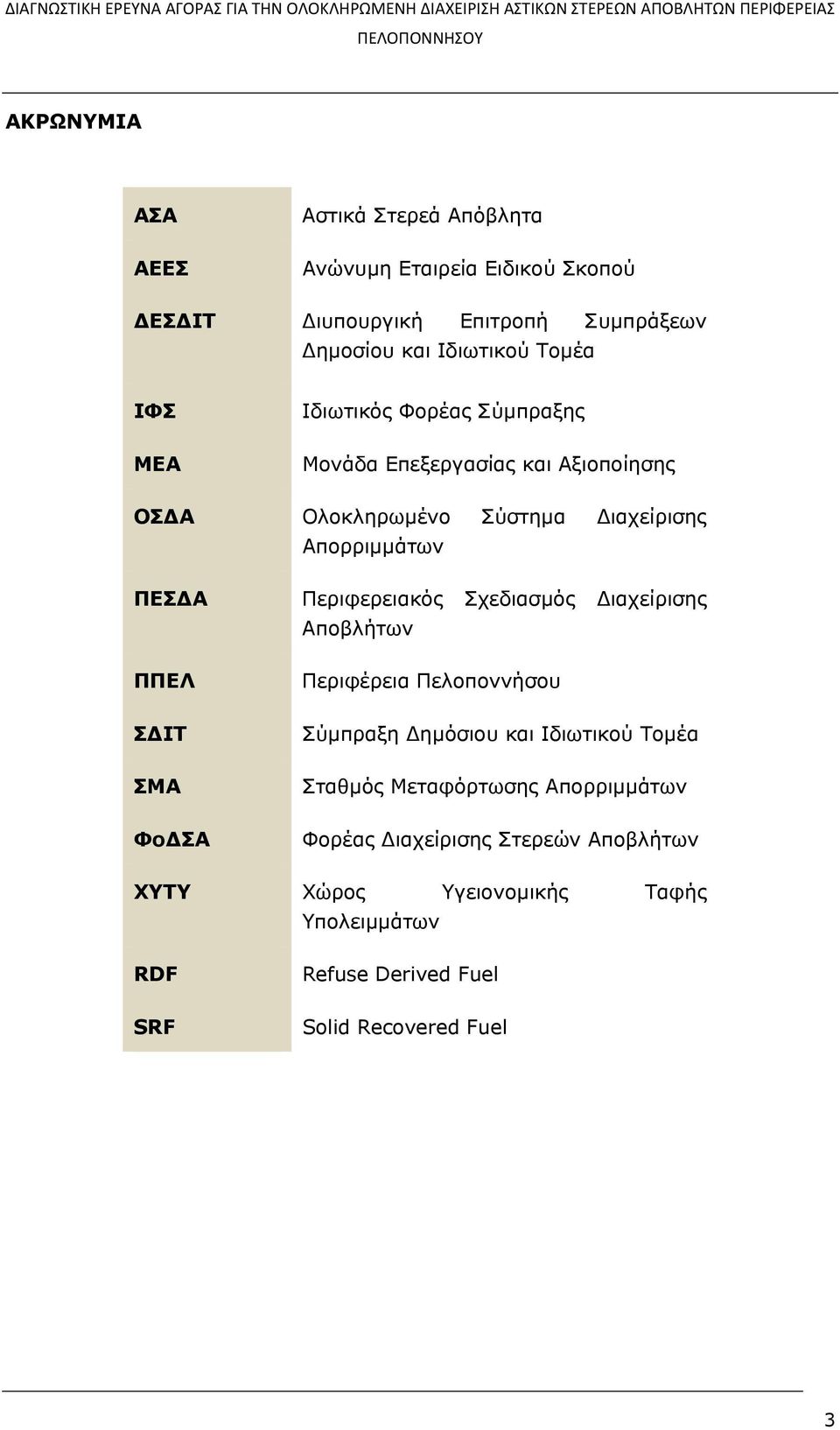 ΣΜΑ Φο ΣΑ Περιφερειακός Σχεδιασμός ιαχείρισης Αποβλήτων Περιφέρεια Πελοποννήσου Σύμπραξη ημόσιου και Ιδιωτικού Τομέα Σταθμός Μεταφόρτωσης