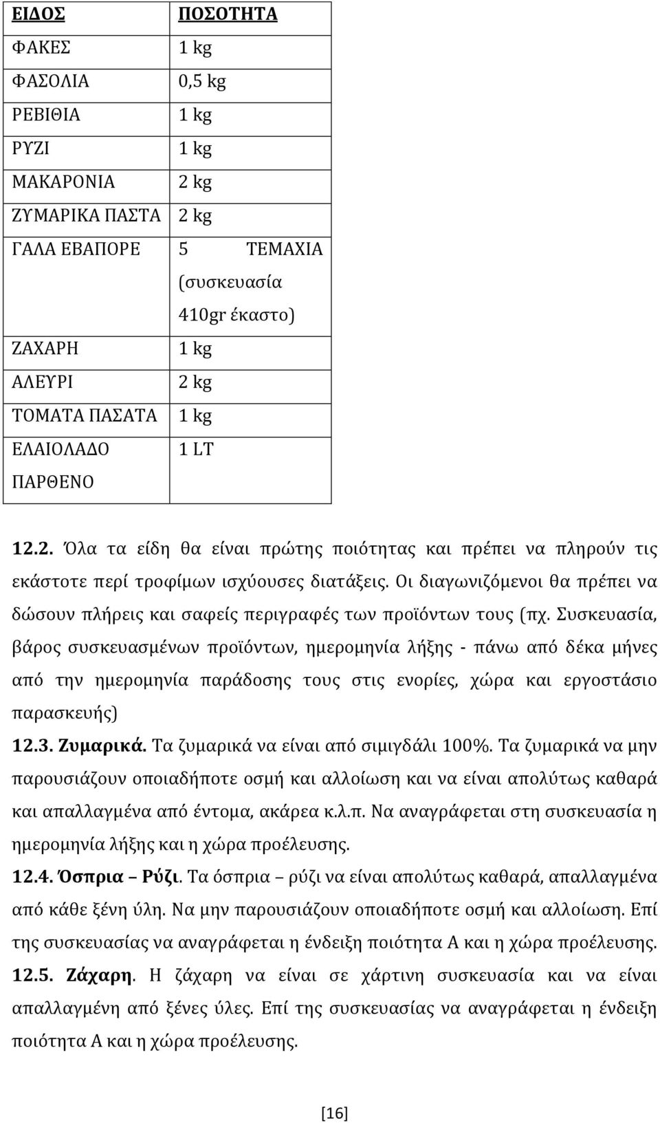 Οι διαγωνιζόμενοι θα πρέπει να δώσουν πλήρεις και σαφείς περιγραφές των προϊόντων τους (πχ.