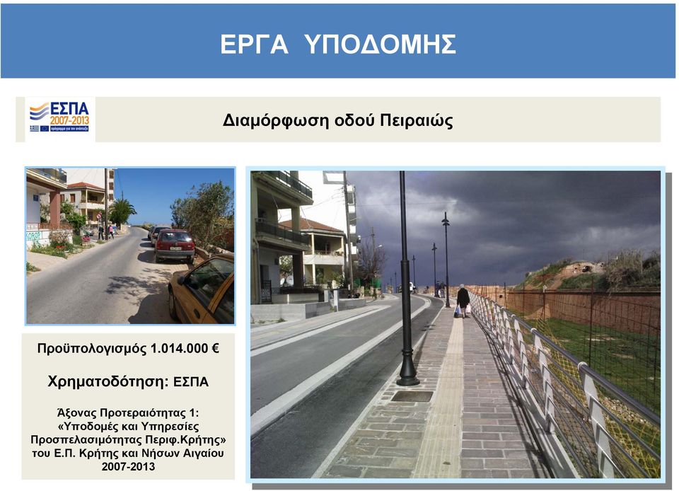 000 Χρηµατοδότηση: ΕΣΠΑ Άξονας Προτεραιότητας 1: