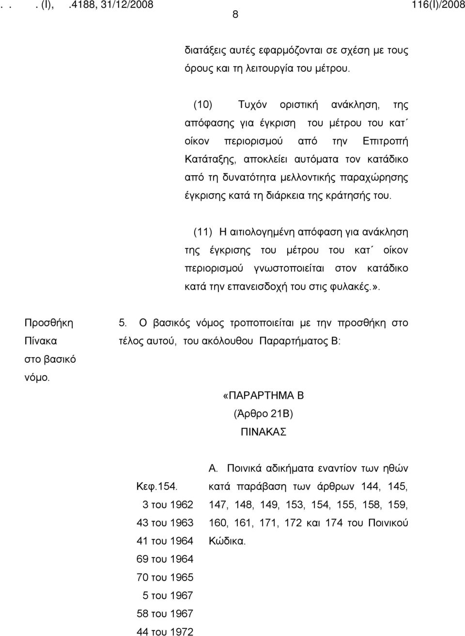 έγκρισης κατά τη διάρκεια της κράτησής του.