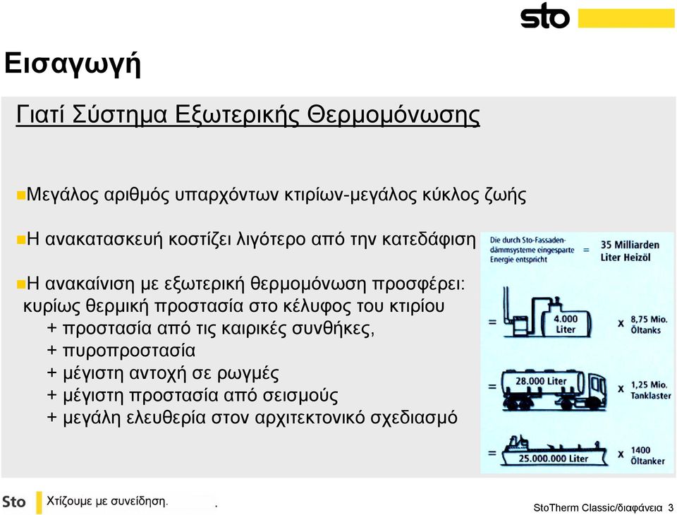 θερµική προστασία στο κέλυφος του κτιρίου + προστασία από τις καιρικές συνθήκες, + πυροπροστασία +µέγιστη