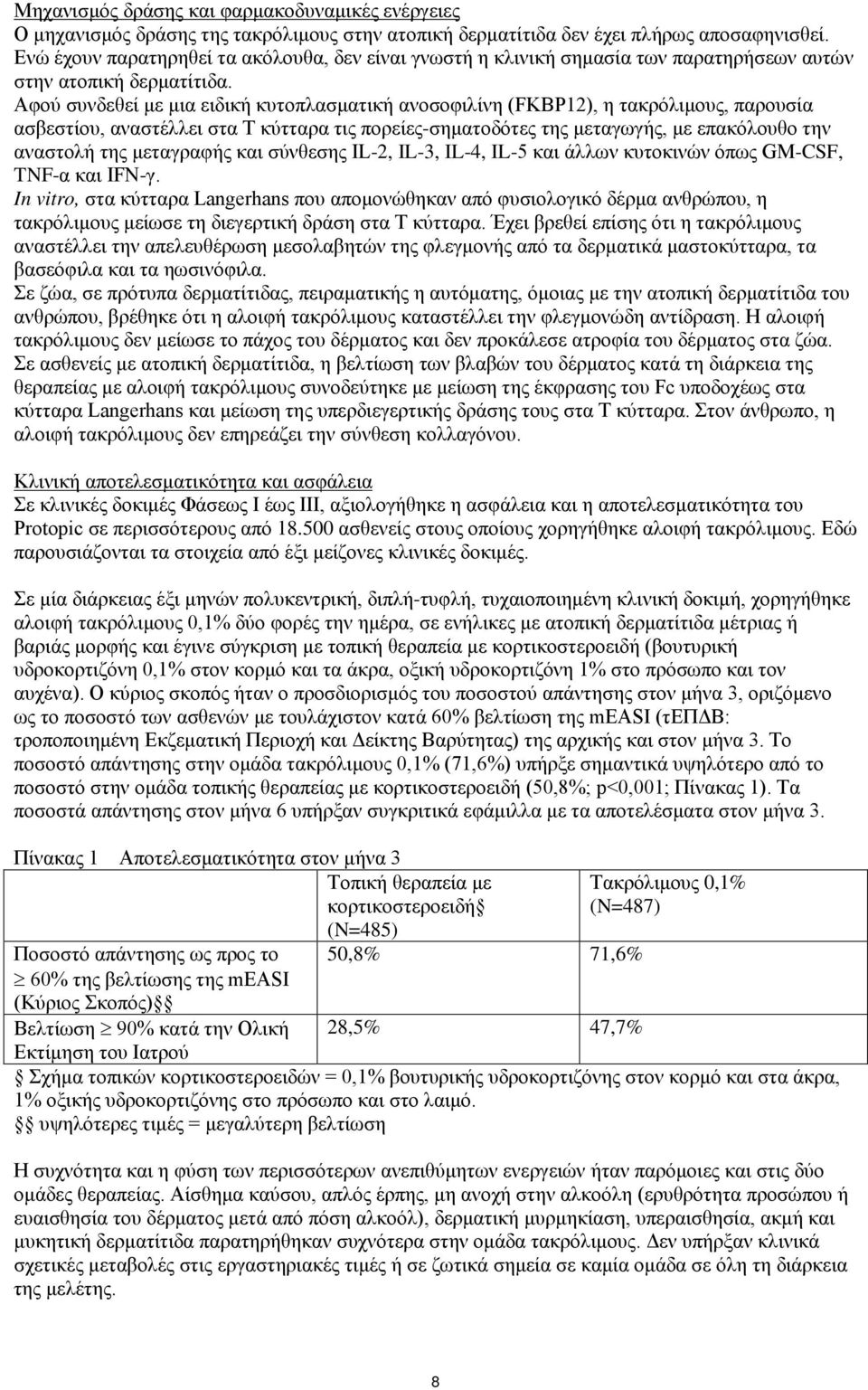 Αφού συνδεθεί με μια ειδική κυτοπλασματική ανοσοφιλίνη (FKBP12), η τακρόλιμους, παρουσία ασβεστίου, αναστέλλει στα Τ κύτταρα τις πορείες-σηματοδότες της μεταγωγής, με επακόλουθο την αναστολή της