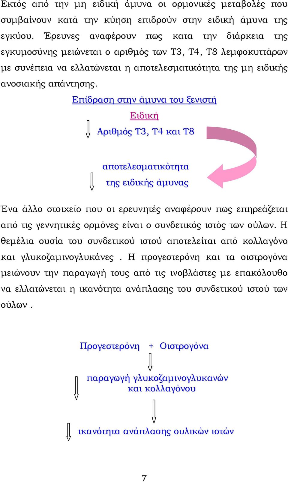 Επίδραση στην άμυνα του ξενιστή Ειδική Αριθμός Τ3, Τ4 και Τ8 αποτελεσματικότητα της ειδικής άμυνας Ένα άλλο στοιχείο που οι ερευνητές αναφέρουν πως επηρεάζεται από τις γεννητικές ορμόνες είναι ο