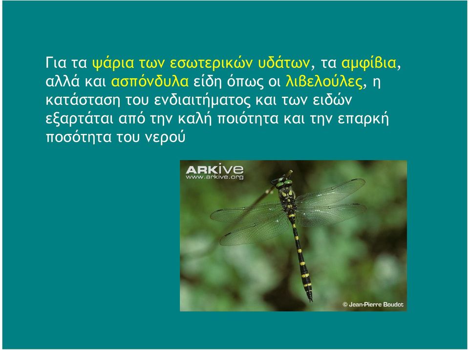 κατάσταση του ενδιαιτήματος και των ειδών